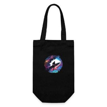 Surfer in der Galaxie - Geschenkbeutel für Flaschen - Schwarz - Vorne