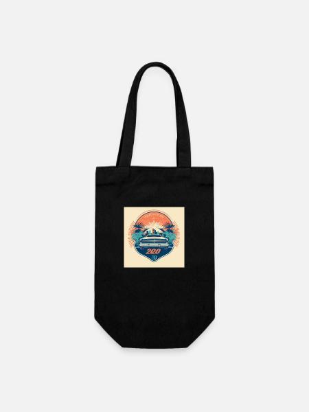 Motif rétro - Sac à bouteille - noir