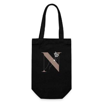 letter n magic butterfly - Gift Bag for Bottles - black - Front