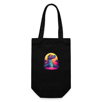 Synthwave crocodile sunset - Sac à bouteille - noir - Devant