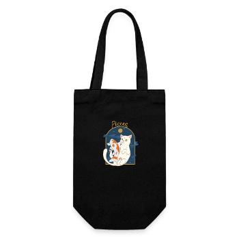 Pisces Zodiac Sign Cat - Geschenkbeutel für Flaschen - Schwarz - Vorne