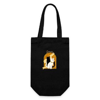 Gemini Zodiac Sign Cat - Geschenkbeutel für Flaschen - Schwarz - Vorne
