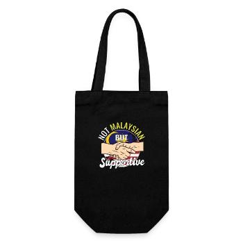 Not Malaysian But Supportive Country Traveler - Geschenkbeutel für Flaschen - Schwarz - Vorne