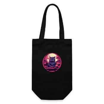 Synthwave japan Cat - Sac à bouteille - noir - Devant