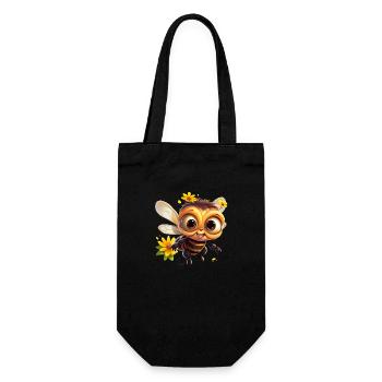 Funny honey bee - Gift Bag for Bottles - black - Front