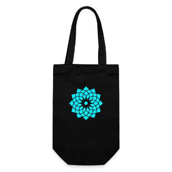 heilige geometrie yoga lebensblume neon blau - Geschenkbeutel für Flaschen - Schwarz - Vorne