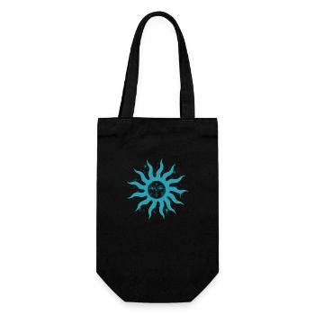 sun face yoga simple shape symbol summer - Gift Bag for Bottles - black - Front