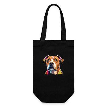 American Staffordshire Terrier Hund - Geschenkbeutel für Flaschen - Schwarz - Vorne
