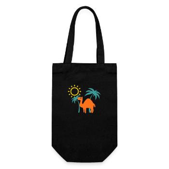 Camel palm trees - Gift Bag for Bottles - black - Front