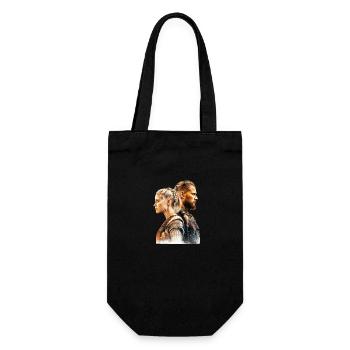 Young Viking couple fights together - Gift Bag for Bottles - black - Front