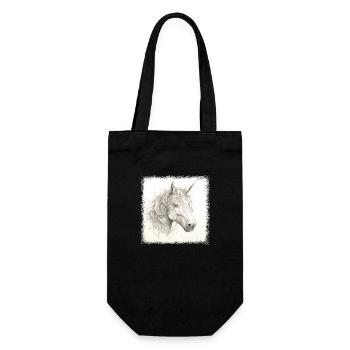 love cartoon unicorn b day gift dragon hug unicorn - Geschenkbeutel für Flaschen - Schwarz - Vorne