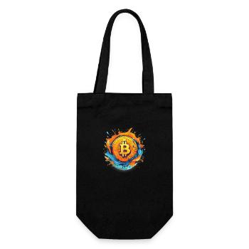 Bitcoin Logo color splash - Geschenkbeutel für Flaschen - Schwarz - Vorne