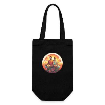 Gay men on vacation summer vacation island - Gift Bag for Bottles - black - Front