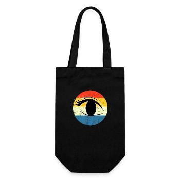 Retro Vintage eye Sunset Design - Gift Bag for Bottles - black - Front