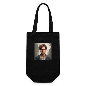 Vintage Man Look - Geschenkbeutel für Flaschen - Schwarz - Vorne