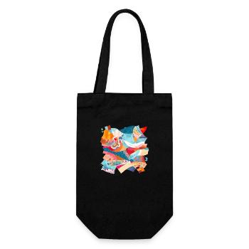 Patchwork aus Stoff Nr. 3 - Geschenkbeutel für Flaschen - Schwarz - Vorne