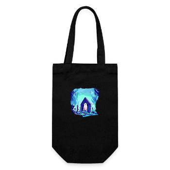 Friedhof Grabstein Grab - Geschenkbeutel für Flaschen - Schwarz - Vorne