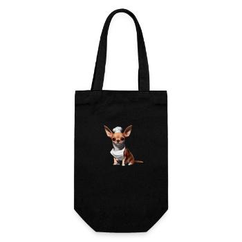 Chihuahua Dog Restaurateur Dogs Chihuahua Puppy - Gift Bag for Bottles - black - Front