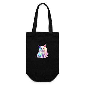 Minibi le chaton multicolore - Sac à bouteille - noir - Devant