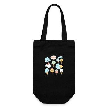 Kawaii-Eis und Waffeln - Geschenkbeutel für Flaschen - Schwarz - Vorne