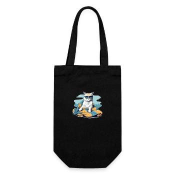 Jiko, die Pascha-Katze - Geschenkbeutel für Flaschen - Schwarz - Vorne