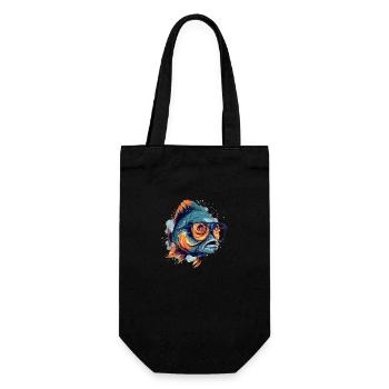 Blop the spectacled fish - Gift Bag for Bottles - black - Front