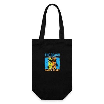 La plage est mon endroit heureux - Sac à bouteille - noir - Devant
