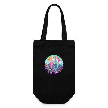 Miki and mina the mermaids - Gift Bag for Bottles - black - Front