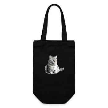 Zaki die Katze - Geschenkbeutel für Flaschen - Schwarz - Vorne
