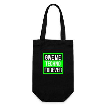 Techno Forever Musik Zitat - Geschenkbeutel für Flaschen - Schwarz - Vorne