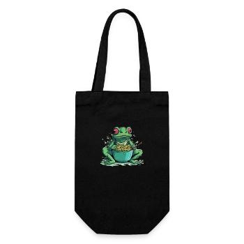 Guigui der Frosch - Geschenkbeutel für Flaschen - Schwarz - Vorne