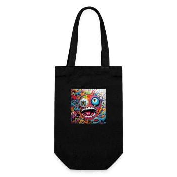 Monster Doodle 1 - Gift Bag for Bottles - black - Front