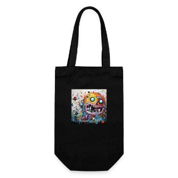 Monster Doodle 4 - Gift Bag for Bottles - black - Front