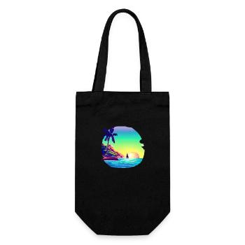 Summer Holiday Sun Palm Beach Palm Island - Gift Bag for Bottles - black - Front