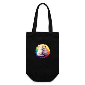 LGBTQIA+ Füchse - Geschenkbeutel für Flaschen - Schwarz - Vorne