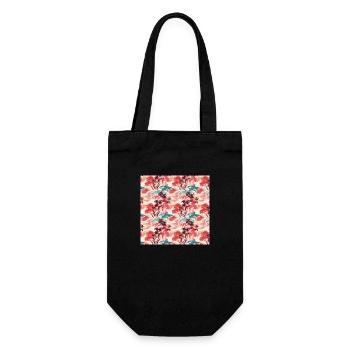 Asiatische nahtlose Muster Japanische Chinesische Malerei - Geschenkbeutel für Flaschen - Schwarz - Vorne