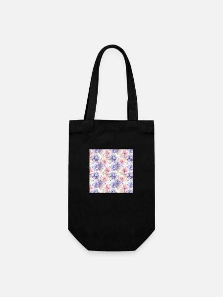 Fleurs sans couture Motif Floral Happy Blossom Art - Sac à bouteille - noir