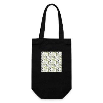 Feuilles sans couture Motif Feuille Feuillage Nature Print - Sac à bouteille - noir - Devant