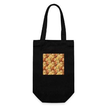 Feuilles sans couture Motif Feuille Feuillage Nature Print - Sac à bouteille - noir - Devant