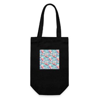 Koi Fish Seamless Pattern Japonais Asiatique Chinois - Sac à bouteille - noir - Devant