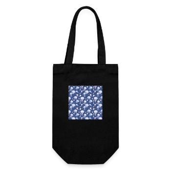 Jellyfish Seamless Pattern Sea Life Ocean Aquatic - Gift Bag for Bottles - black - Front