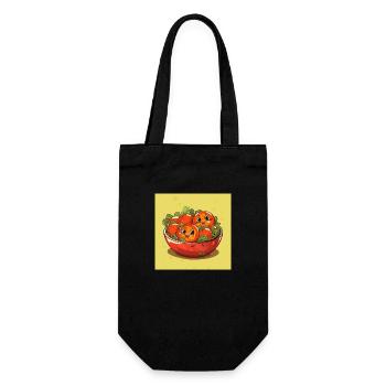 Lustighausen - Comic Style Blushing tomato - Geschenkbeutel für Flaschen - Schwarz - Vorne