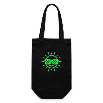 Sunglasses Happy Face Sun Neon Green - Gift Bag for Bottles - black - Front