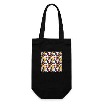 Formes abstraites de motifs répétitifs géométriques sans soudure - Sac à bouteille - noir - Devant