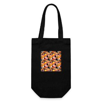 Abstract Seamless Pattern Shapes Lines Modern Art - Gift Bag for Bottles - black - Front
