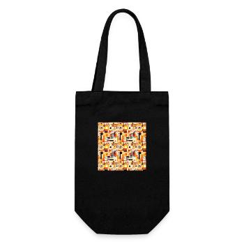 Abstract Seamless Pattern Shapes Lines Modern Art - Gift Bag for Bottles - black - Front