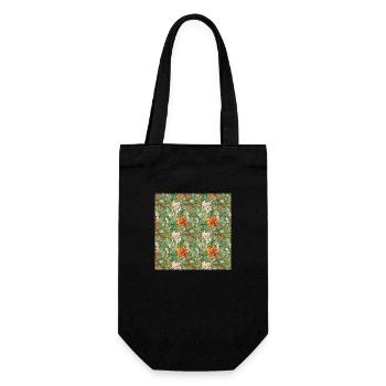 Blumen Nahtloses Muster Blumen Glückliche Blütenkunst - Geschenkbeutel für Flaschen - Schwarz - Vorne