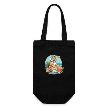 Koli the tiger reelax - Gift Bag for Bottles - black - Front