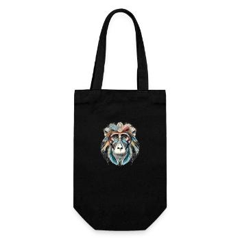 Kiju der Mandrill - Geschenkbeutel für Flaschen - Schwarz - Vorne