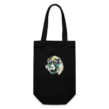Kika the mandrill - Gift Bag for Bottles - black - Front